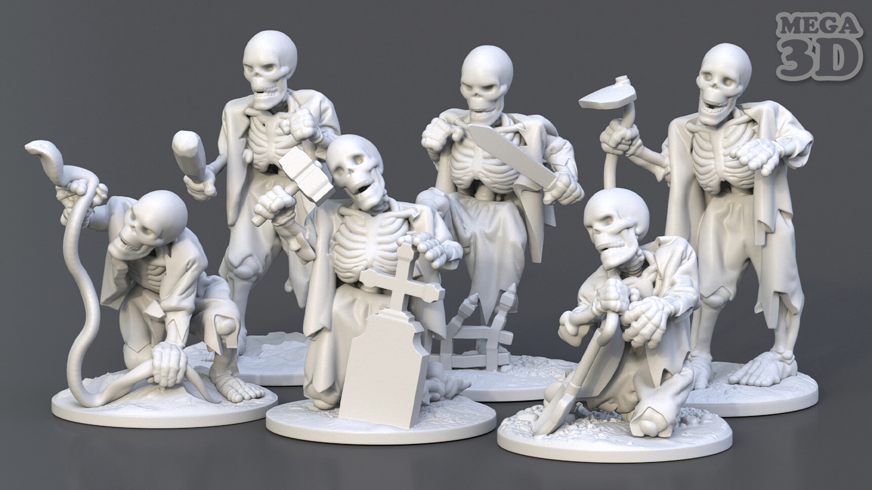 3d Print Skeleton Action Figure STL Files, Toy, Action Figure, 3d Print, 3d  Model, Skeleton, Warrior, Soldier, STL, 