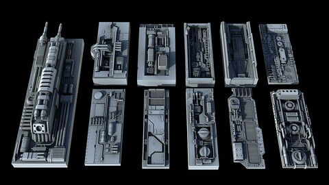 Sci-Fi KitBash Detail and Structure Pack II