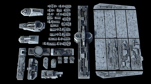 Sci-Fi KitBash Detail and Structure Pack IV