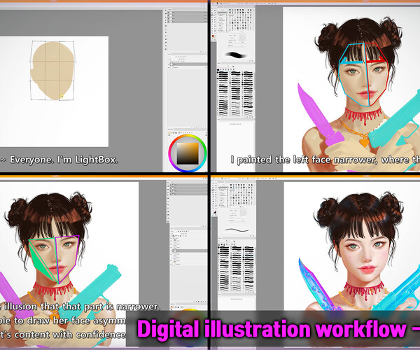 ArtStation Digital illustration workflow She's C8 Tutorials