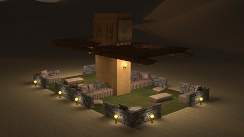 Double Pergolas in Traditional Arabic Style