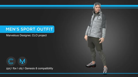 Men's Sport Outfit | Clo3d | Marvelous designer