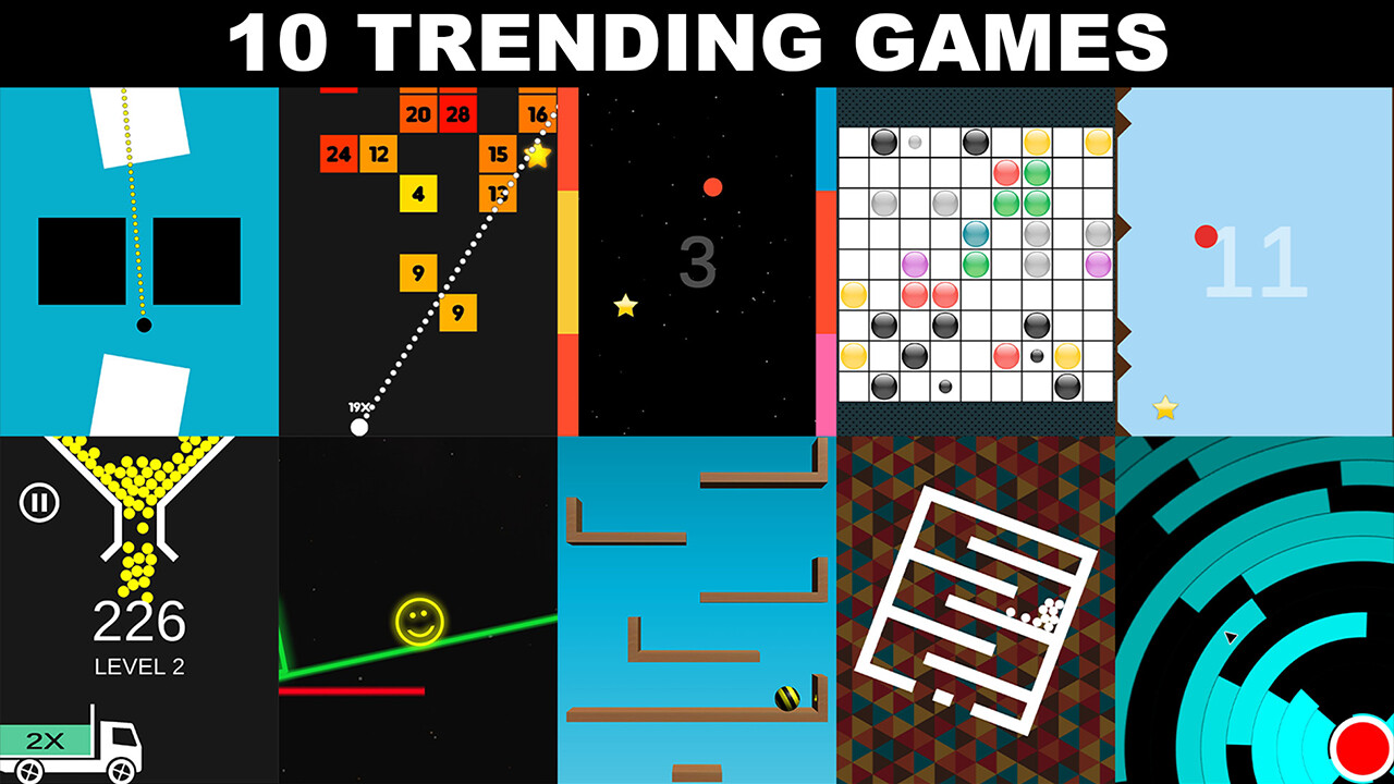 10 Trending Hyper-Casual Games - Unity Source code