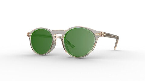 Photorealistic Oliver Peoples Transparent Frame Sunglasses 3D Model