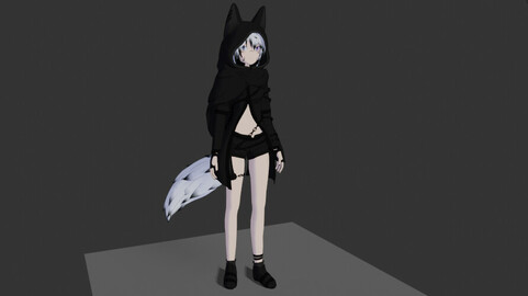 [Free] Wolf Girl Anime Kemonomimi [GAME READY]