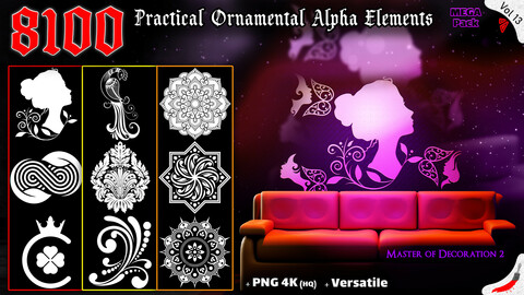 8100 Practical Ornamental Alpha Elements (Master of Decoration 2) - MEGA Pack - Vol 13