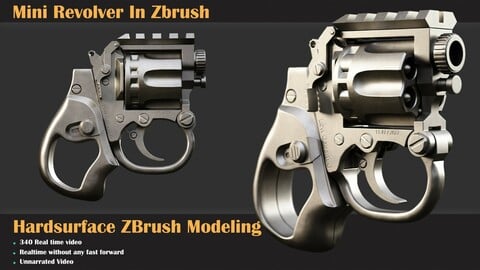 Mini Revolver Hardsurface ZBrush Modeling Tutorial