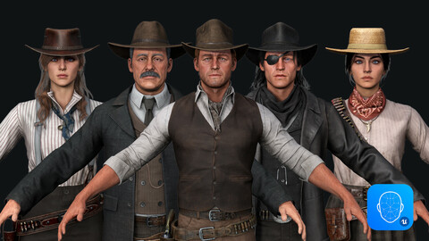 Western Characters Pack - Wild West, Adventure, Survival, Survivor