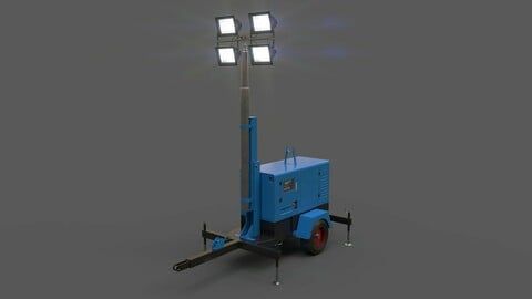 PBR Mobile Light Tower Generator A - Blue Light