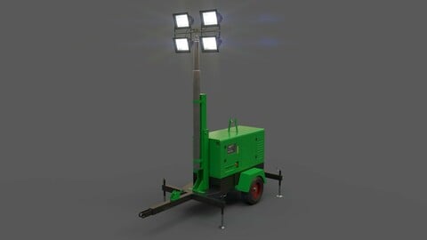 PBR Mobile Light Tower Generator A - Green