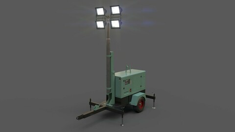 PBR Mobile Light Tower Generator A - Green Light