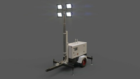 PBR Mobile Light Tower Generator A - Grey