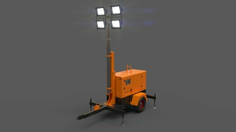 PBR Mobile Light Tower Generator A - Orange
