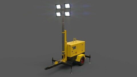 PBR Mobile Light Tower Generator A - Yellow Light
