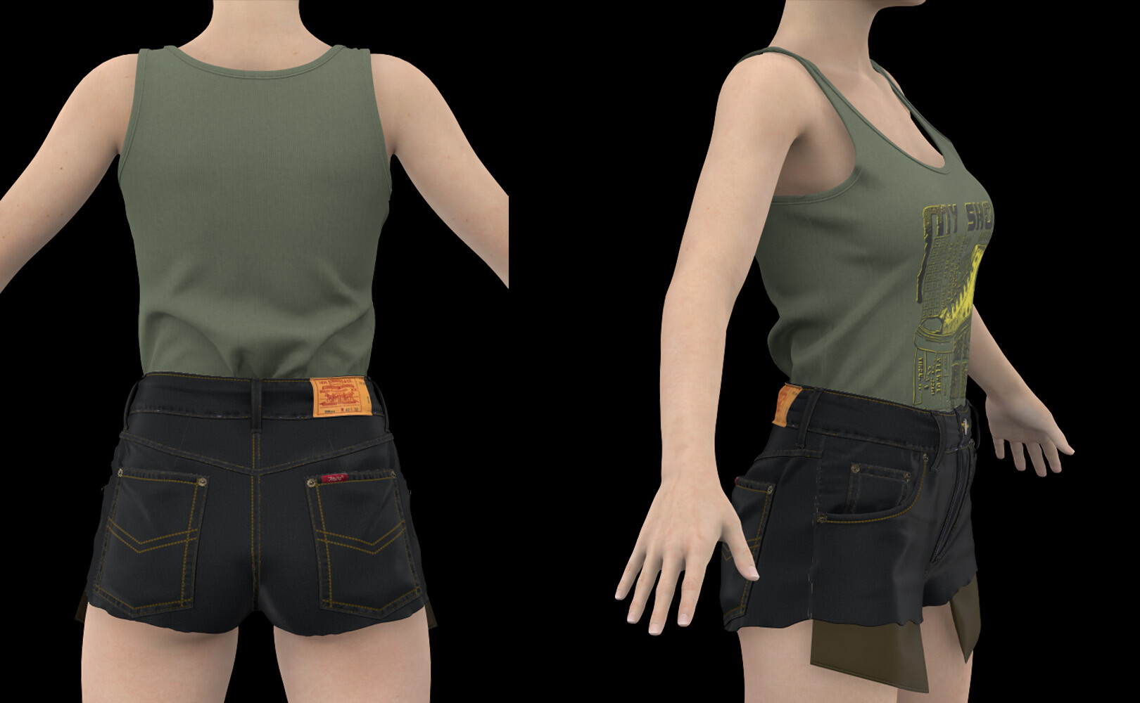 ArtStation - Female Casual Outfit for Genesis Female Avatar. Clo3D/MD ...