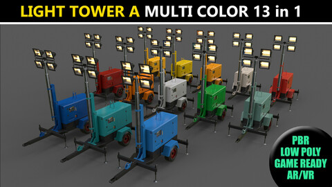 PBR Mobile Light Tower Generator A - Multi color Pack