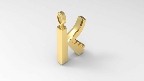 K Letter Pendant Gold