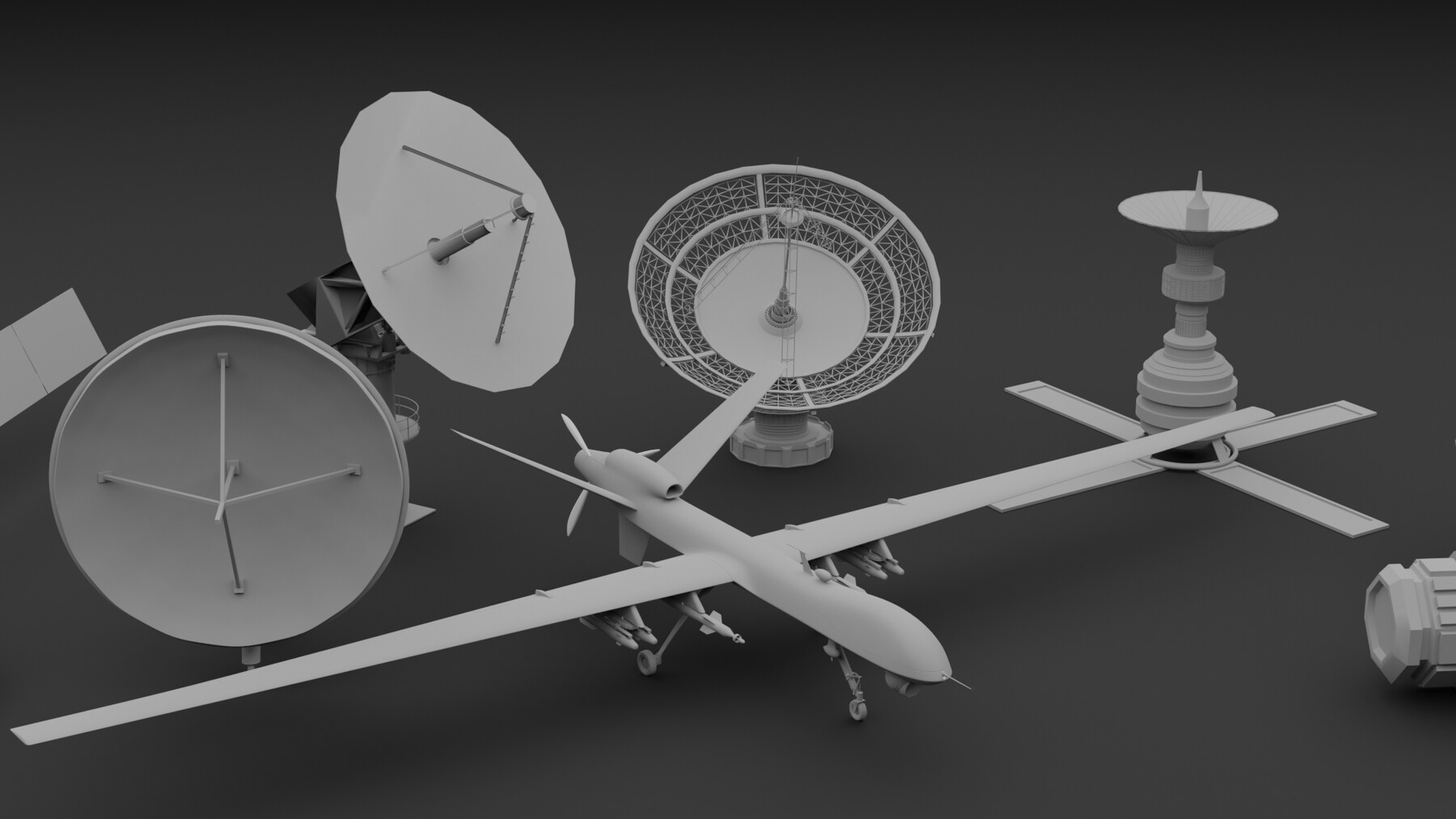 ArtStation 3D Satellite dish & antenna & Drone Resources