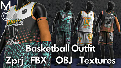 Basketball No.1 : Marvelous Designer + Clo3d + OBJ + FBX + Texture