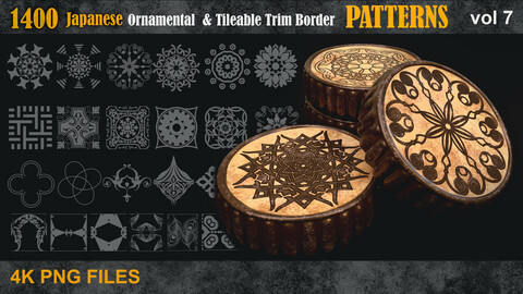 1400 Japanese Ornamental & Tileable Trim Border Patterns vol7