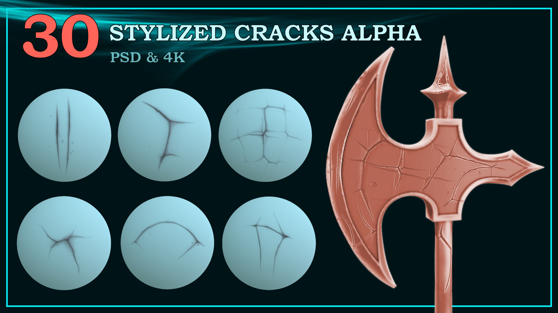 30 stylized cracks zbrush
