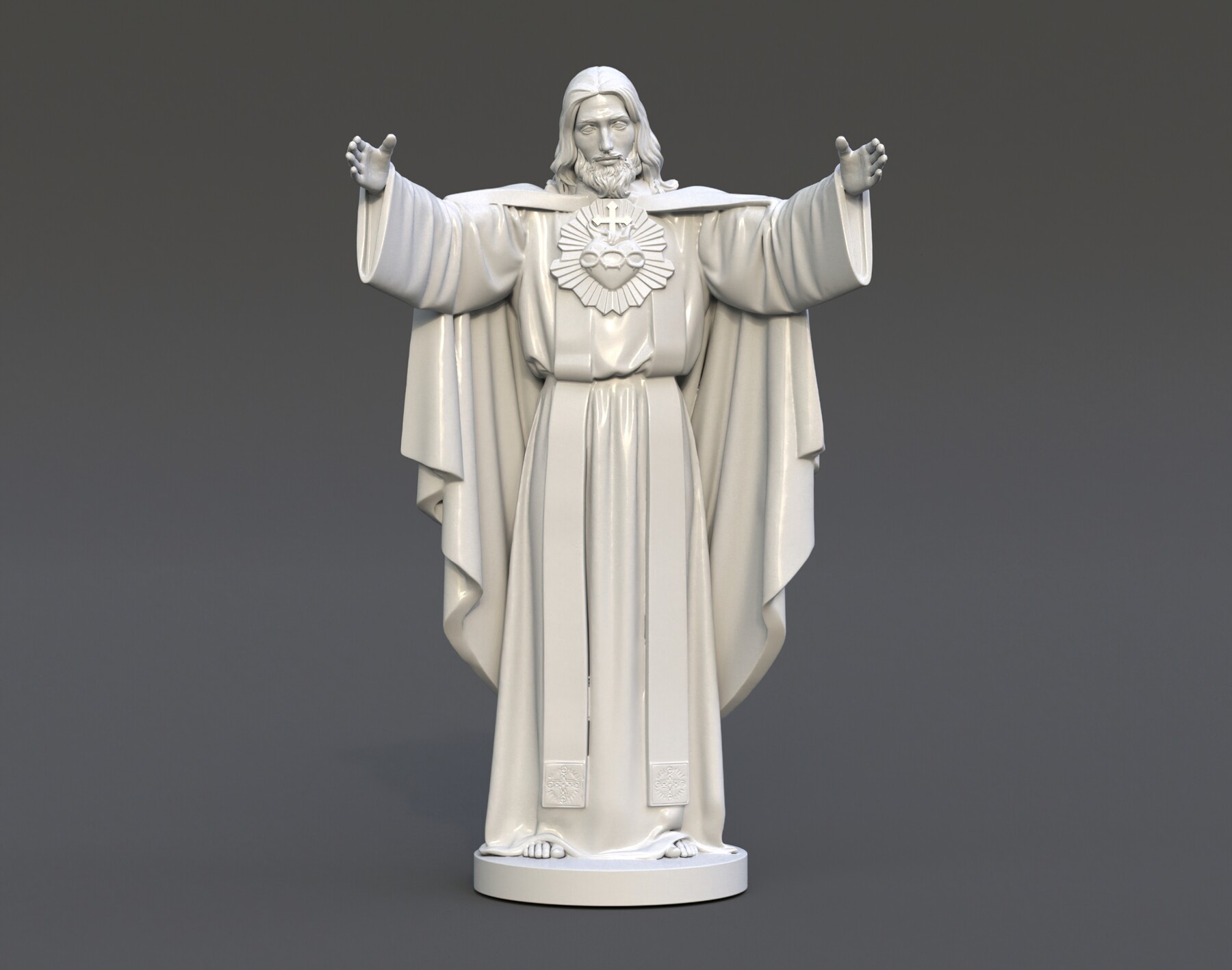 ArtStation - Jesus Sacred Heart Statue 220521 3D print model | Resources