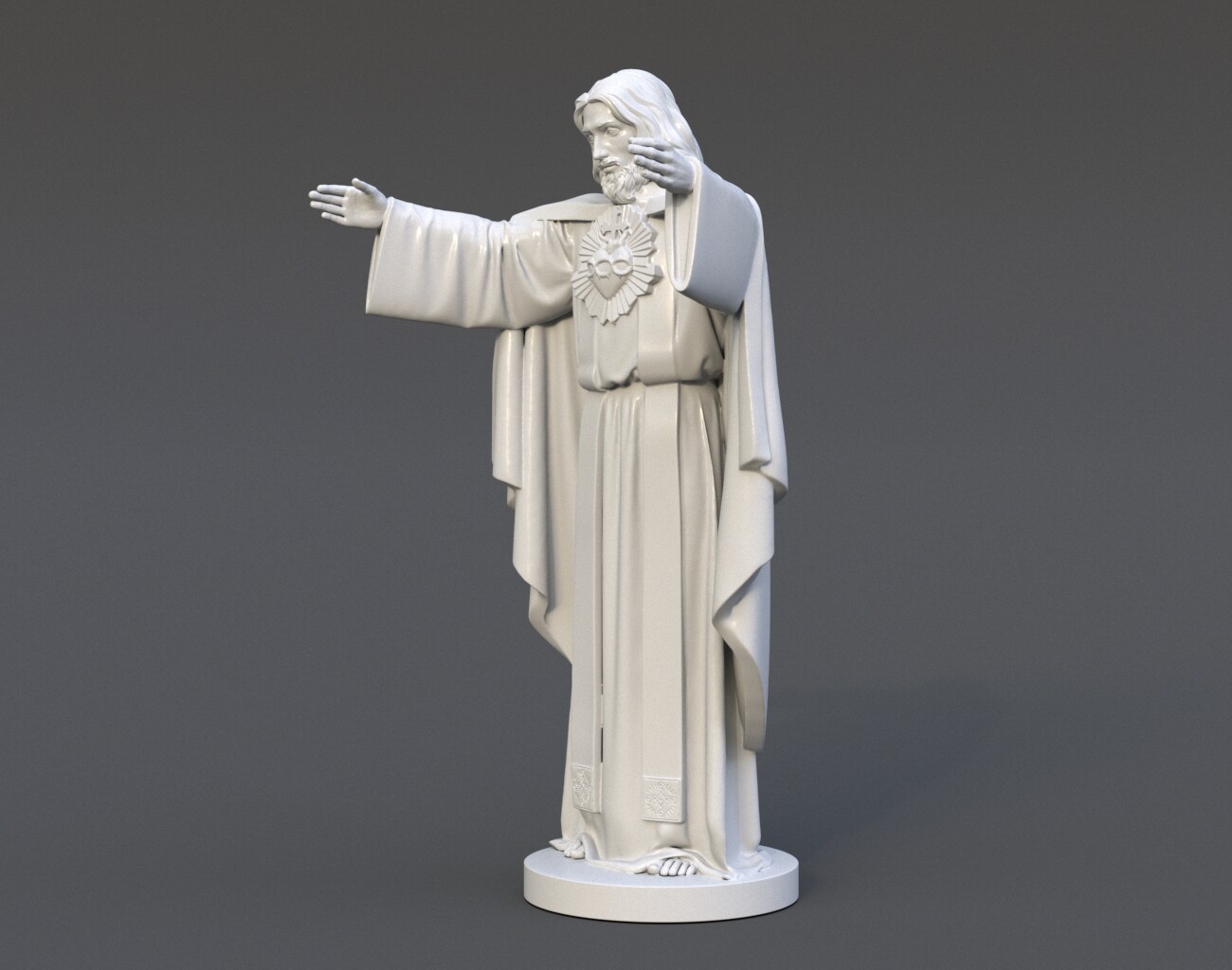 ArtStation - Jesus Sacred Heart Statue 220521 3D print model | Resources