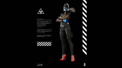 Art "Cyberpunk female warrior"