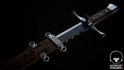 Langes Messer 3D Asset