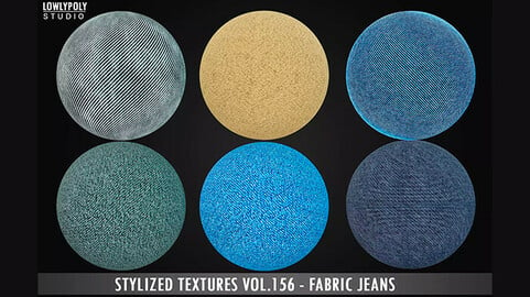 Stylized Fabric Jeans Vol.156 - Hand Painted Textures