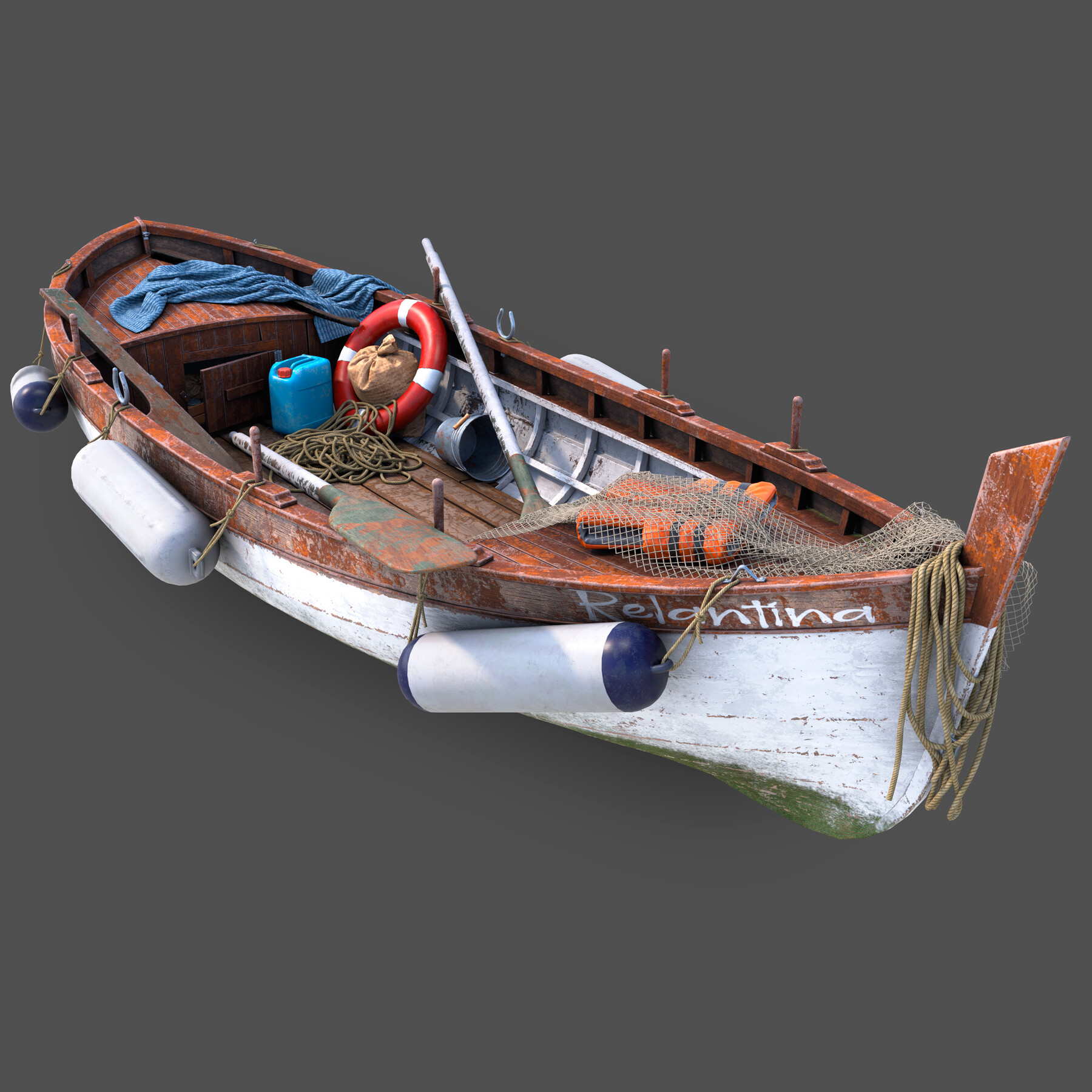 3d wood fishing boat