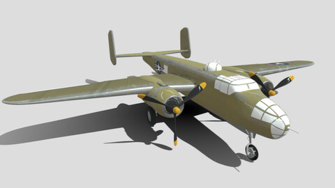 Resources - Aircraft - 3D Models - B-25 Bomber Plane / From War Thunder/
