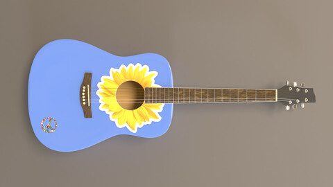 Hippie Acoustic guitar asset