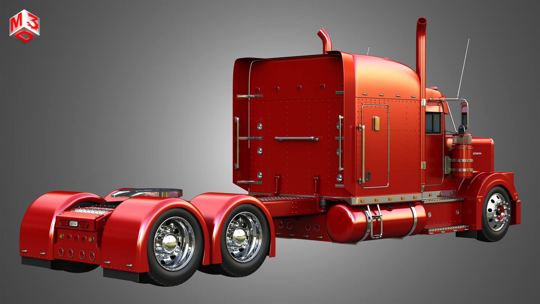 57P Semi Truck - Ultra Cab Sleeper Truck - Custom | 3D model