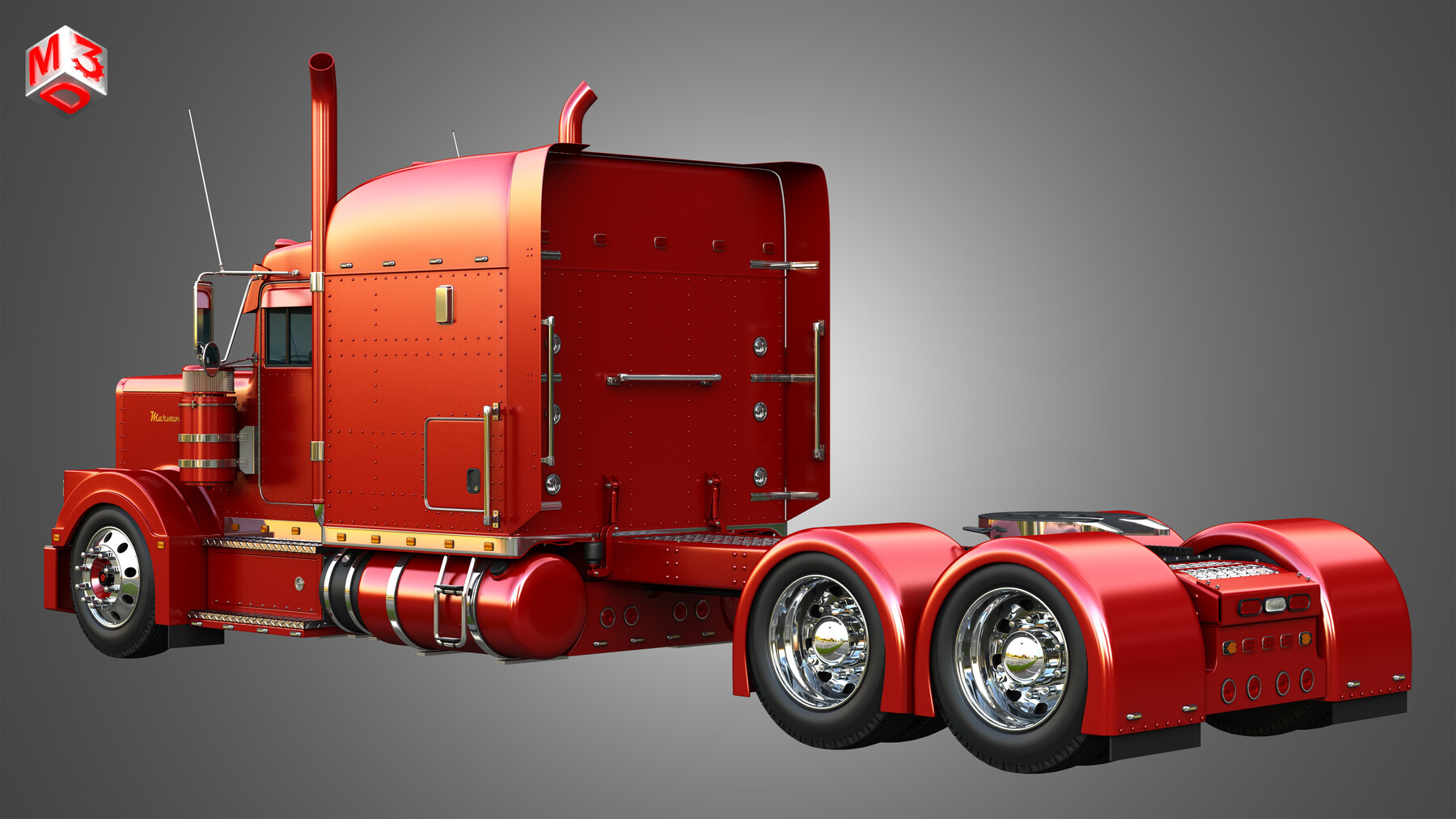 ArtStation - 57P Semi Truck - Ultra Cab Sleeper Truck - Custom | Resources