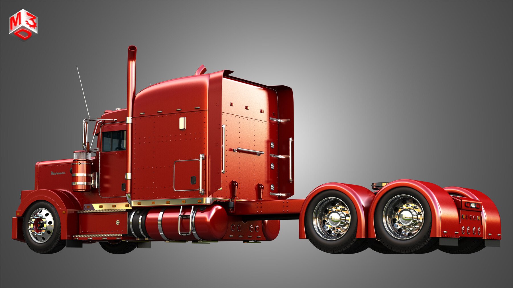 ArtStation - 57P Semi Truck - Ultra Cab Sleeper Truck - Custom | Resources