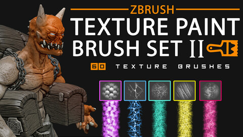 ZBrush Texture Paint Brush Set II : Polypaint Brushes