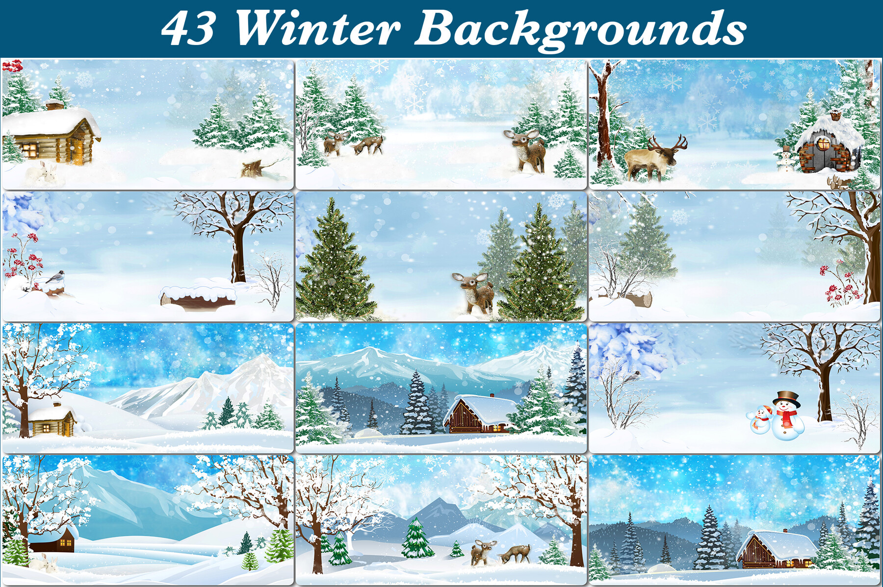 Watercolor Winter Scenery Business Holiday Cards & Business Christmas Cards