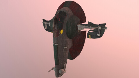 STAR WARS SLAVE-1 STARSHIP low-poly PBR