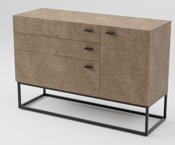 ArtStation ARIETTA 3 Drawer Sideboard Game Assets