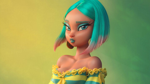 Teal & Yellow - ZBrush file