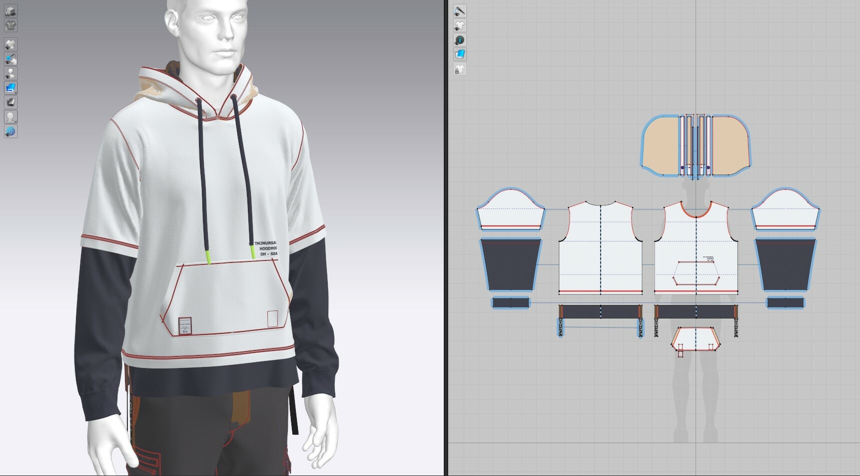 ArtStation - Two Piece Hoodie, Marvelous Designer, Clo3D +fbx, obj ...