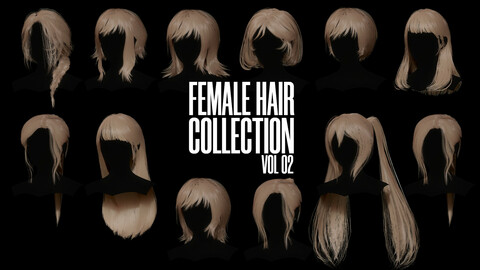 Female Hair Collection 02 - Game Ready