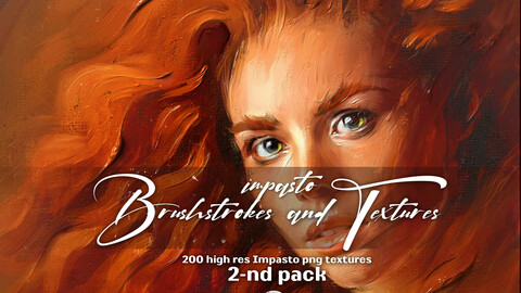 Impasto Brushstrokes and Textures | PNG format | 2-nd Pack