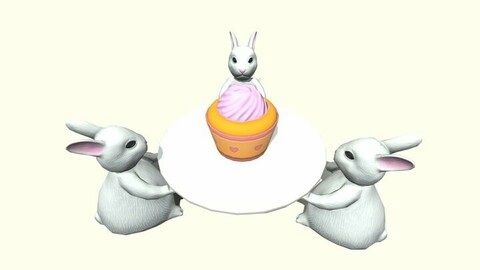 Cute bunny plate ( LP ) ( Stylized ) ( Baked )