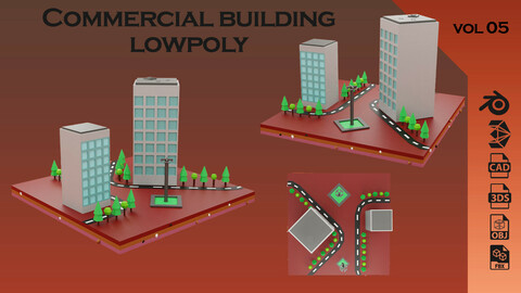 Commercial building Low poly Vol 05