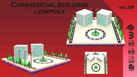 Commercial building Low poly Vol 08