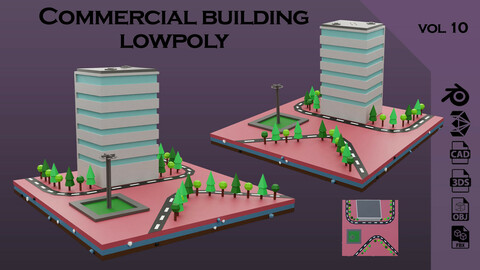 Commercial building Low poly Vol 10