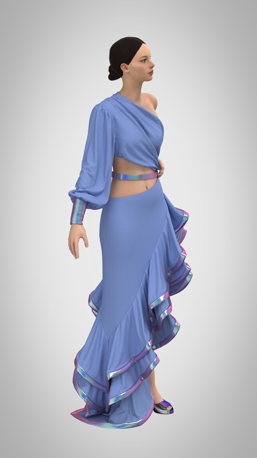 ArtStation - Fluffy Dress Marvelous Designer, CLO3D | Game Assets