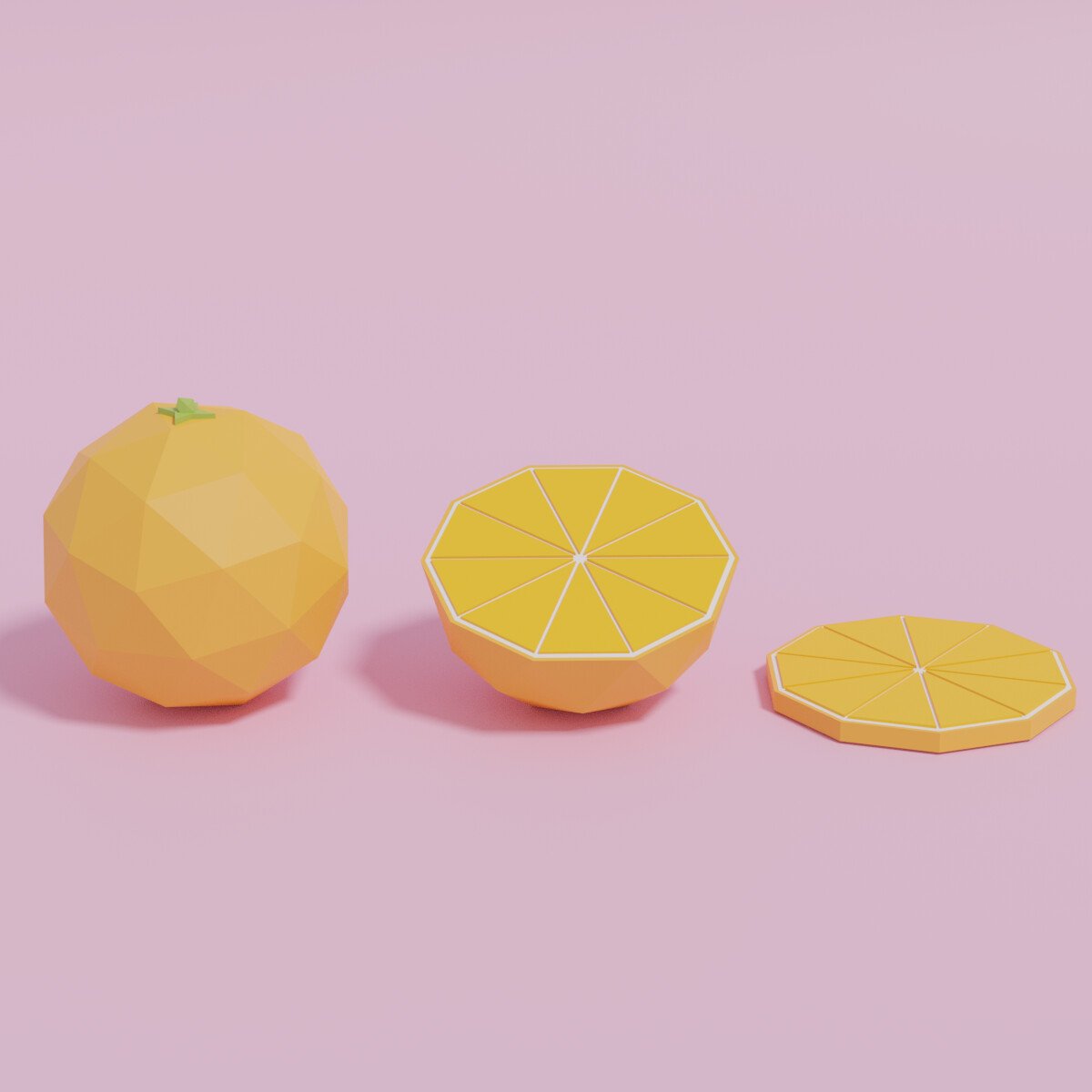 ArtStation - Low Poly Cartoon Orange 3D Model | Resources